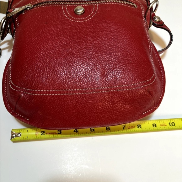 B. Markowsky Leather RED Crossbody leopard lining - Picture 13 of 13